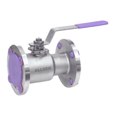 ALLSEN flanged ball valve with stainless body and lever operator