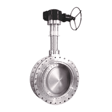 ALLSEN triple-offset metal-seated butterfly valve, flanged, with gear operator