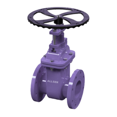 ALLSEN sluice valve with handwheel and flanged ends